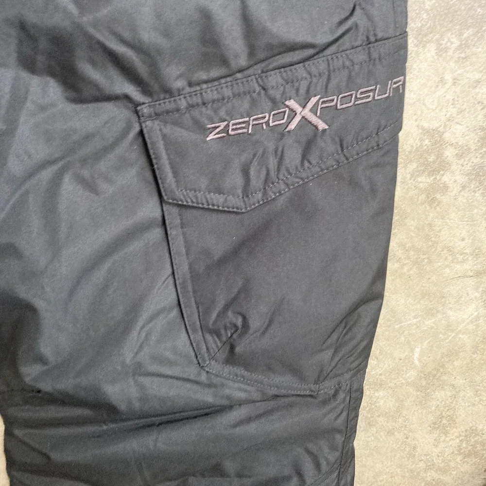 Zero Xposur Pants Boys Size 10 12 Black Snow Wear Pockets Outer Inner Layer